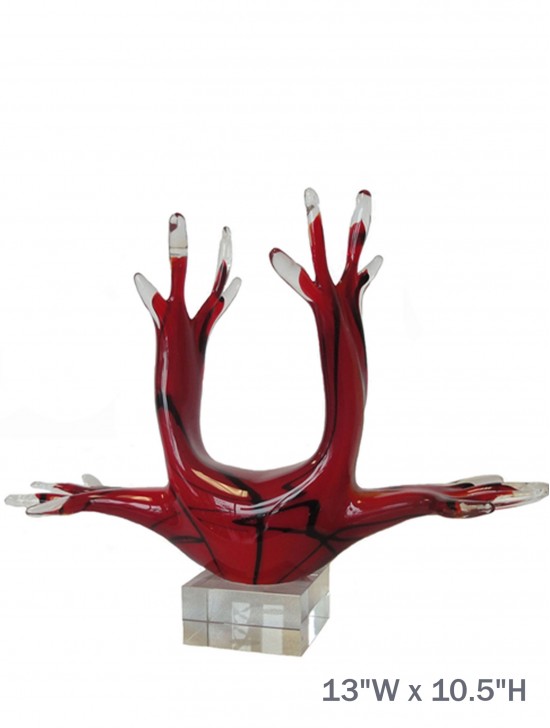 Red Art Glass Sculpture